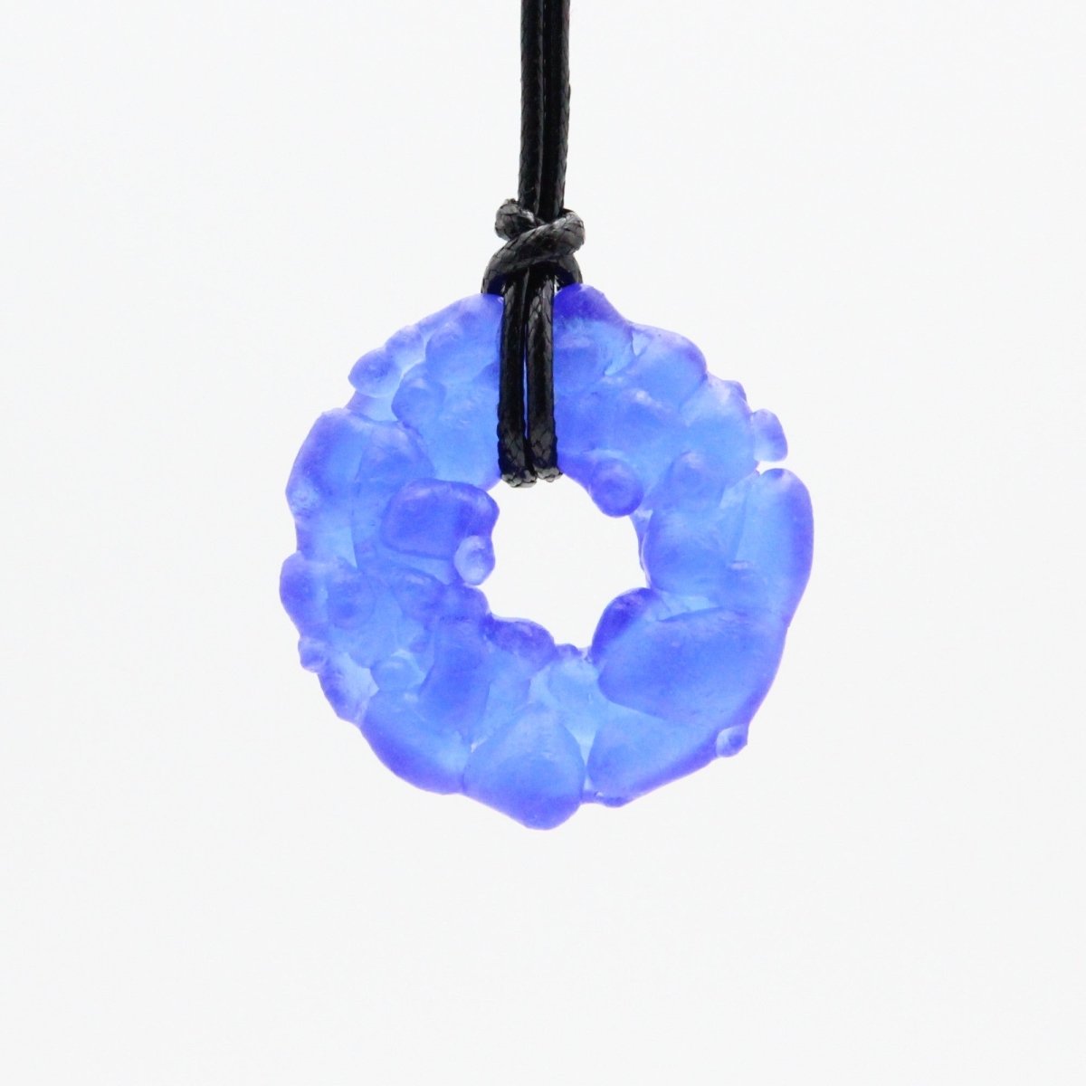 Upcycled Blue Necklace, Recycled Glass Pendant