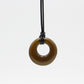 Upcycled Brown Donut Necklace, Recycled Glass Pendant