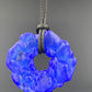 Upcycled Glass Jewelry, Blue Statement Pendant Necklace, Recycled Glass, Gift for Wine Lover, Glass Bottle Art