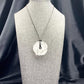 Upcycled Glass Necklace | Medium Circle-Shaped Clear Chunky Pendant | Recycled wine glass | Gift for Wine Lover