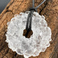 Upcycled Glass Necklace | Medium Circle-Shaped Clear Chunky Pendant | Recycled wine glass | Gift for Wine Lover