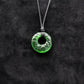 Upcycled Green Donut Necklace, Recycled Glass Pendant