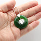 Upcycled Green Donut Necklace, Recycled Wine Bottle Glass Pendant with Monstera Leaf Charm