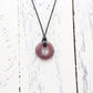 Upcycled Purple Donut Necklace, Recycled Glass Pendant