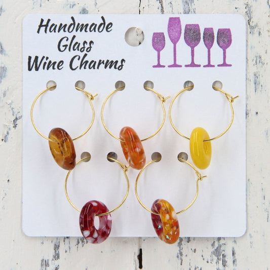 Wine Glass Markers with Handmade Glass Charms