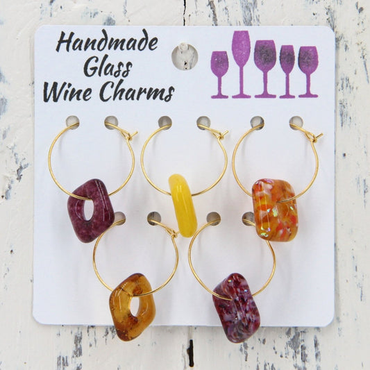 Wine Glass Markers with Handmade Glass Charms