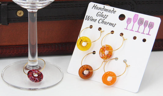 Wine Glass Markers with Handmade Glass Charms