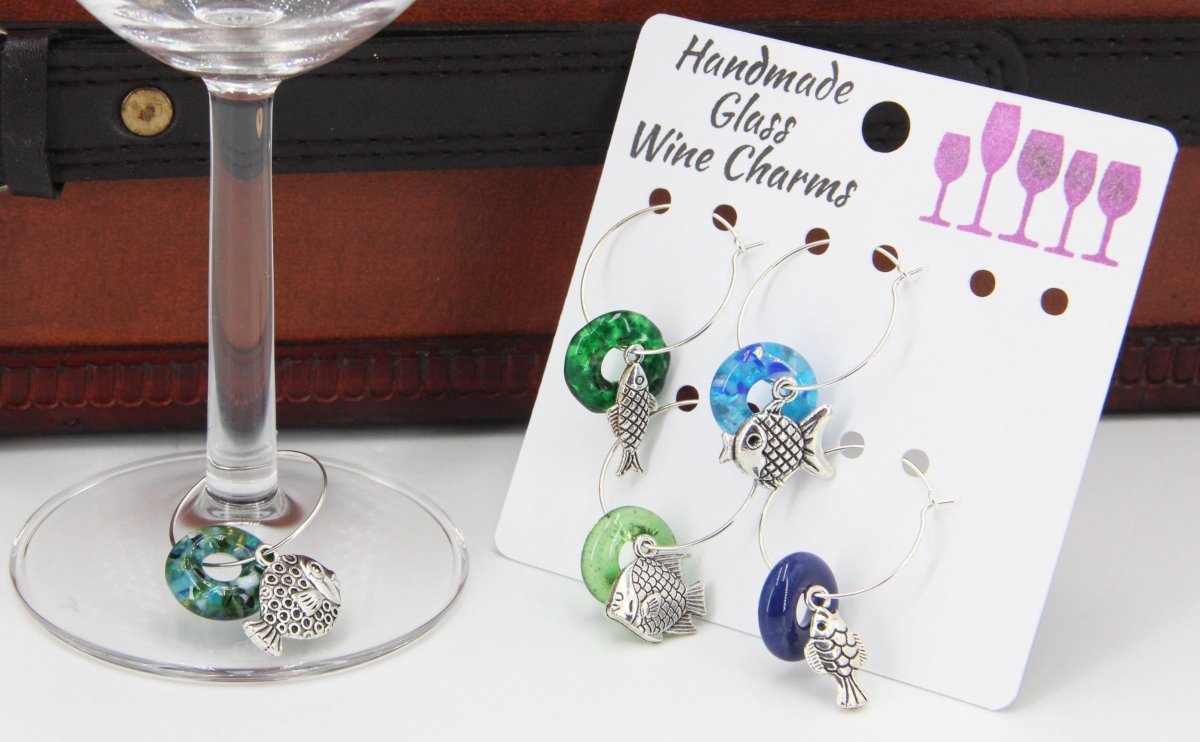 Wine Glass Markers with Handmade Glass Charms
