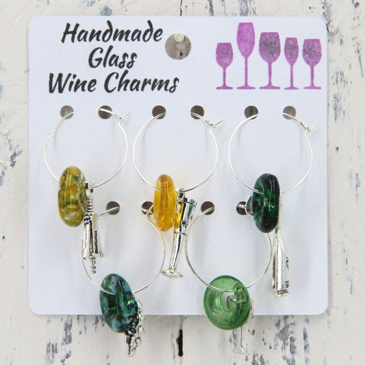 Wine Glass Markers with Handmade Glass Charms