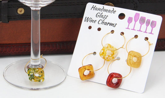 Wine Glass Markers with Handmade Glass Charms