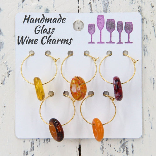 Wine Glass Markers with Handmade Glass Charms