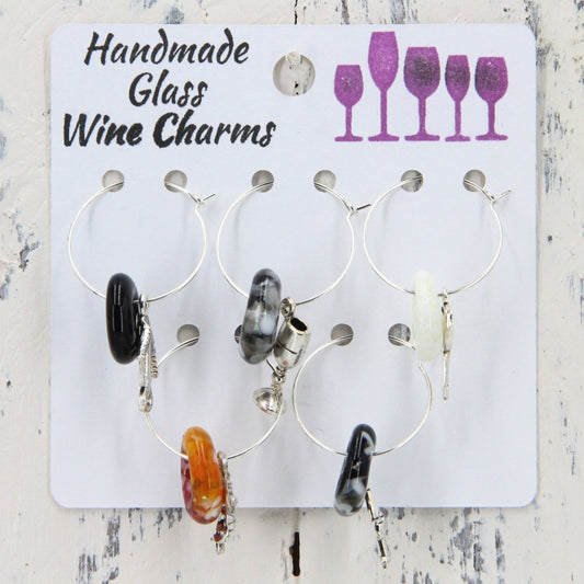 Wine Glass Markers with Handmade Glass Charms