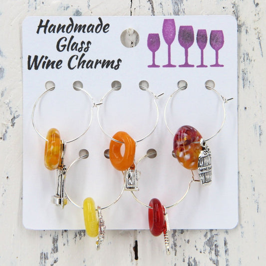 Wine Glass Markers with Handmade Glass Charms