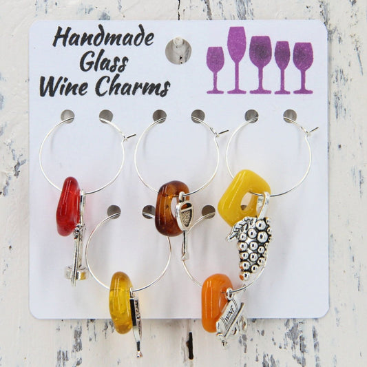 Wine Glass Markers with Handmade Glass Charms