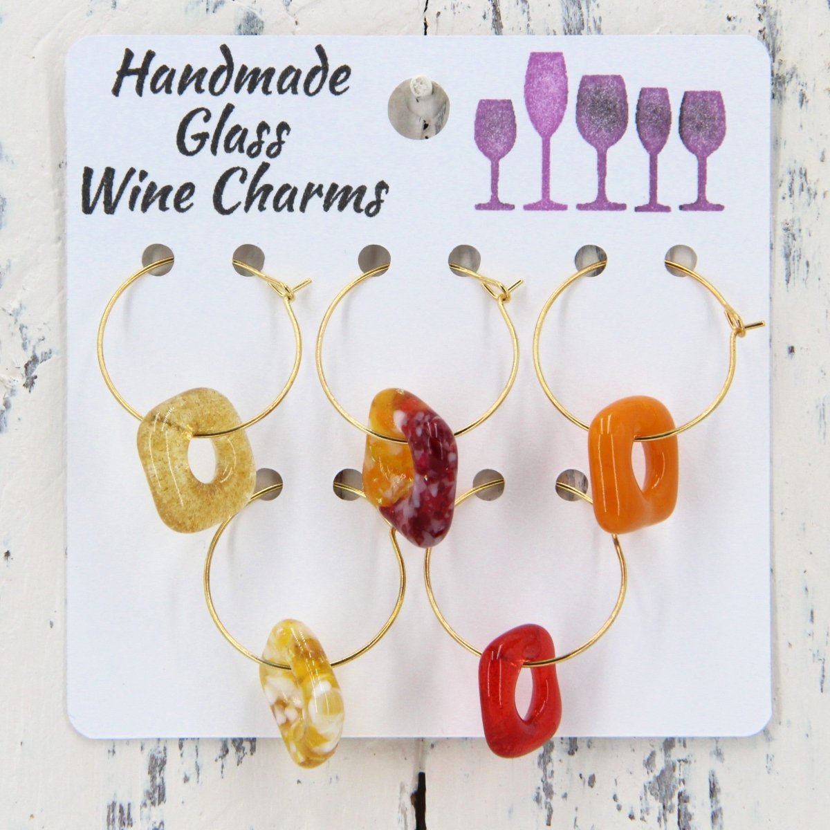 Wine Glass Markers with Handmade Glass Charms