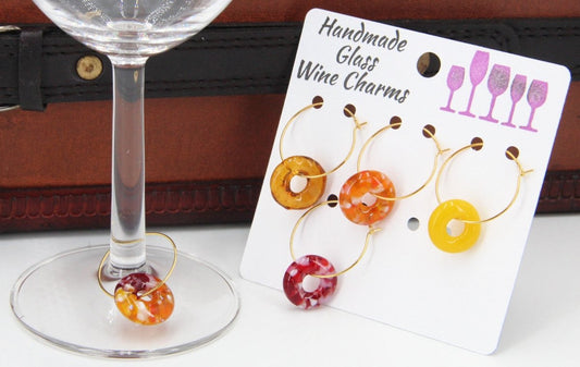 Wine Glass Markers with Handmade Glass Charms