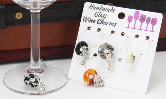 Wine Glass Markers with Handmade Glass Charms