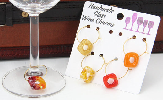 Wine Glass Markers with Handmade Glass Charms